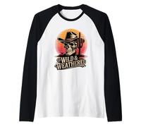 Wild & Weathered Cowboy Skull Cactus Cactus Country Western Maglia con Maniche Raglan