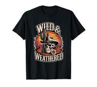 Wild & Weathered Cowboy Skull Cactus Cactus Country Western Maglietta