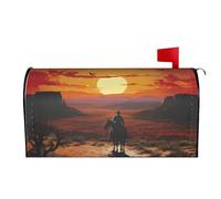 Wild West American Desert Cowboy a cavallo 02 Coperture per cassette postali magnetiche Coperture per cassette postali Decorazioni per la casa da giardino