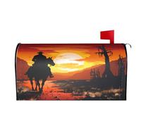Wild West American Desert Cowboy a cavallo 04 Coperture per cassette postali magnetiche Coperture per cassette postali Decorazioni per la casa da giardino