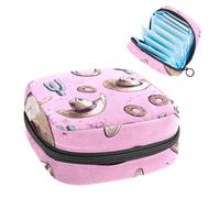 Wild West - Borsa porta assorbenti con cappello da cowboy, cactus su sfondo rosa, grande tasca mestruale con cerniera, per assorbenti mestruali, per ragazze e donne