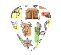 Wild West Cartoon Style Cowboy Chitarra Regalo Unico Chitarra Plettri Per Basso Chitarra Elettrica Acustica (12 Conteg