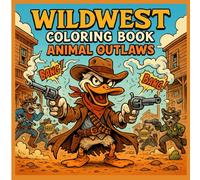 Wild West Coloring Book: Animal Outlaws For Adults And Teens Featuring Super Cute Animal Characters In Western Cowboy Gangsters Lifestyle For Relaxation