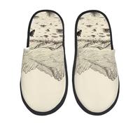 Wild West Desert With Cowboy Unisex Scarpe Di Cotone Peluche Ciabatte Comode Pantofole Per Esterno Interno Camera Da Letto M