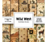 Wild West scrapbook paper: Decorative double sided craft paper western themed for scrapbooking, card making, junk journal