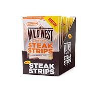 Wild West Steak Strips, 16x60g Honey BBQ, carne secca proteica, snack proteico Beef Jerky, carne essiccata di manzo