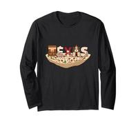 Wild West Texan History Lover Edilizia Word Art - Texas Maglia a Manica