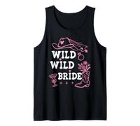Wild Wild Bride Bachelorette Cowgirl Cute Pink Bridal Cowboy Canotta