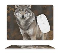 Wild Wild Gray Wolf Tappetini per Il Mouse Soffice Tappetino Mouse Durevole Mousepad per Pc Laptop Ufficio 25X30Cm