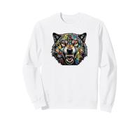 Wild Wolf Grafitti Style Wilderness Wolves Predator Felpa