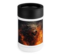 Wild Wolf In The Fire Can Cooler 340,2 g isolato in acciaio inox Cooler può coprire in acciaio inox supporto per bevande regalo per uomini donne compleanno Natale