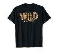 Wild Zambia, divertente design leopardato per gli amanti del safari Maglietta