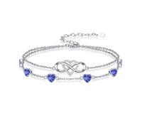Wildari Cavigliere/braccialetti da donna con ciondolo a forma di cuore infinito, in argento Sterling 925, regolabile, regalo per anniversario, compleanno, festa della mamma, regalo per mamma, donna