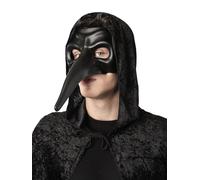 Wildarms Maschera medica della peste con picco di uccello per adulti - accessorio per costume medievale maschera festa a tema Halloween carnevale (nero)