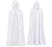 Wildarms Splendido mantello gotico in velluto con cappuccio, per strega, vampiro, mago, Halloween, Natale, cosplay, balli e feste in discoteca
