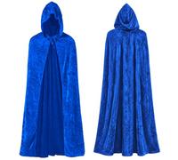 Wildarms Splendido mantello gotico in velluto con cappuccio, per strega, vampiro, mago, Halloween, Natale, cosplay, balli e feste in discoteca