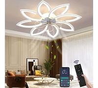 Wildcat Ventilatore da Soffitto con Illuminazione Silenzioso Moderno Led con Telecomando Timer Design a Forma di Fiore Ventilatore Plafoniera per Cucina Camera da Letto