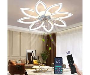Wildcat Ventilatore da Soffitto con Illuminazione Silenzioso Moderno Led con Telecomando Timer Design a Forma di Fiore Ventilatore Plafoniera per Cucina Camera da Letto