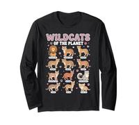 Wildcats of The Planet Big Cats Design didattico Maglia a Manica