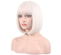 wildcos Parrucca corta da donna, 35,6 cm, capelli sintetici lisci