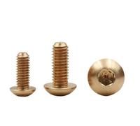 Wildeep 5/10pcs M3 M4 M5 M6 Lunghezza 5-25mm Puro Ottone Esagono Esagono Incassato Vite Pulsante Bullone(16mm,M4 (10Pcs))