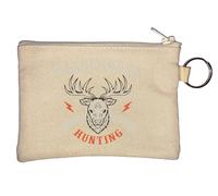 Wilderness Hunting Big Game Logo Portachiavi Portamonete Beige