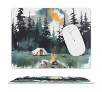 Wilderness Nature - Tappetino per mouse da campeggio, ultra sottile, in pelle, con superficie liscia impermeabile, antiscivolo, per giochi, ufficio e casa, 25,4 x 20,3 cm