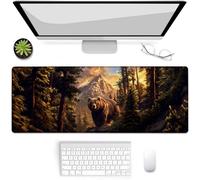 Wilderness - Tappetino per mouse da gioco, motivo: orso di montagna, tappetino da scrivania, base in gomma antiscivolo, per computer, laptop, ufficio, scuola, accessori per la casa, regali decorativi