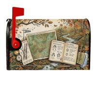 Wilderness Tracking Adventure Map Autumn Magnetic Mailbox Covers 45,7 x | Tema di monitoraggio della natura, copertura della cassetta delle lettere, estetica rustica, attacco magnetico