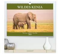 Wildes Kenia (hochwertiger Premium Wandkalender 2026 DIN A2 quer), Kunstdruck in Hochglanz: Aus dem Leben der Tiere in der afrikanischen Wildnis