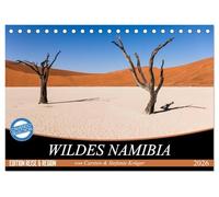 Wildes Namibia (Tischkalender 2026 DIN A5 quer), CALVENDO Monatskalender: Weite, Wüste, Wildtiere - 12 Tier- und Landschaftsfotografien aus Namibia