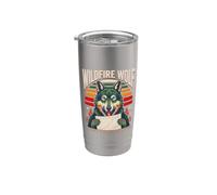 Wildfire Wolf legge fuoco e terra Bicchiere termico in acciaio inox doppia parete