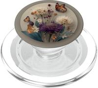 Wildflower Butterfly Floral Botanical Nature Flower Vintage PopSockets PopGrip per MagSafe