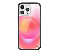 Wildflower Cases - Hot Pink Aura, Compatible with Apple iPhone 16 Pro Max | Orange Yellow Aesthetic Bright Cute Trendy Summer - Protective Black Bumper, 4ft Drop Certified, Women Owned Small Business
