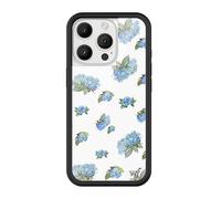 Wildflower Custodie - Moonlight Rose, compatibile con Apple iPhone 16 Pro | Floreale Blu Bianco Delicato Carino Trendy - Paraurti protettivo nero, certificato Test di caduta da 1,2 m, donne di