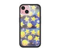 Wildflower Custodie - Celestial Dreaming, compatibile con Apple iPhone 15 | Sky Moon Galaxy Night Star Cute Trendy - Paraurti protettivo nero, certificato test di caduta da 1,2 m, donne di proprietà