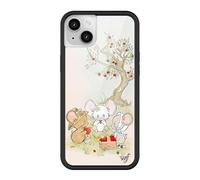 Wildflower Custodie - Compatibile con Apple iPhone 13/14 | Paraurti protettivo nero, certificato Test di caduta da 1,2 m, di proprietà di donne piccole imprese | Mice Friends - Animal Dainty Apple