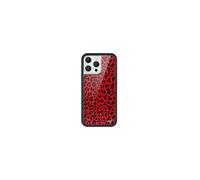 Wildflower Custodie - Compatibile con Apple iPhone 16 Pro Max | Paraurti protettivo nero, certificato Test di caduta da 1,2 m, di proprietà di donne piccole imprese | Red Meow - leopardo stampa