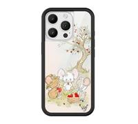Wildflower Custodie - Mice Friends, compatibile con Apple iPhone 16 Pro | Animali Picnic Estetica delicata Carino Trendy - Paraurti protettivo nero, certificato Test di caduta da 1,2 m, donne di