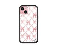 Wildflower Custodie - On Pointe, compatibili con Apple iPhone 16 | Fiocchi rosa bianchi Estetica Popolare Balletto Carino Trendy - Paraurti protettivo nero, certificato Test di caduta da 1,2 m, donne
