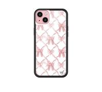 Wildflower Custodie - On Pointe, compatibili con Apple iPhone 16 Plus | Fiocchi rosa bianchi Wf Girl Estetica Balletto Carino Trendy - Paraurti protettivo nero, certificato Test di caduta da 1,2 m,