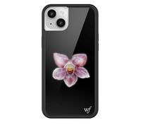 Wildflower Custodie - Orchidea, Compatibile con Apple iPhone 14 Plus | Floreale, Nero, Viola, Minimalista, Carino, Alla Moda - Paraurti Protettivo, Certificato Test di Caduta da 1,2 m, Donne Di