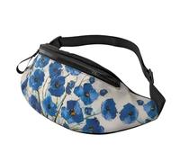 Wildflower - Marsupio a tracolla unisex con fiori regolabili, con stampa alla moda, borsa a tracolla per i frequentatori di festival, borsa compatta antifurto per telefoni e oggetti di valore, 14 x 35