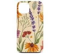 Wildflower Meadow Pattern with Autumn Garden Colors Custodia per iPhone 13