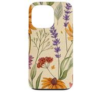 Wildflower Meadow Pattern with Autumn Garden Colors Custodia per iPhone 13 Pro