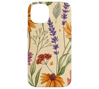 Wildflower Meadow Pattern with Autumn Garden Colors Custodia per iPhone 14