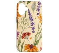 Wildflower Meadow Pattern with Autumn Garden Colors Custodia per iPhone 16