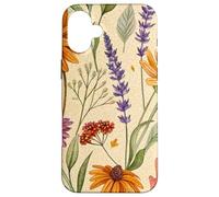 Wildflower Meadow Pattern with Autumn Garden Colors Custodia per iPhone 16 Plus