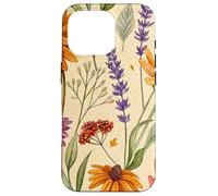 Wildflower Meadow Pattern with Autumn Garden Colors Custodia per iPhone 16 Pro