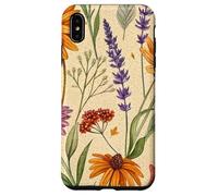 Wildflower Meadow Pattern with Autumn Garden Colors Custodia per iPhone XS Max